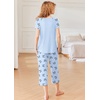 image:imageEkouaer Pajamas for Women Set Short Sleeve Pj Sets Pullover Tops amp Capri Pants 2 Piece Sleepwear Loungewear SXXLBluebutterfly