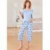 image:imageEkouaer Pajamas for Women Set Short Sleeve Pj Sets Pullover Tops amp Capri Pants 2 Piece Sleepwear Loungewear SXXLBluebutterfly