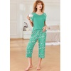 image:imageEkouaer Pajamas for Women Set Short Sleeve Pj Sets Pullover Tops amp Capri Pants 2 Piece Sleepwear Loungewear SXXLFlamingo
