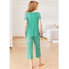 image:imageEkouaer Pajamas for Women Set Short Sleeve Pj Sets Pullover Tops amp Capri Pants 2 Piece Sleepwear Loungewear SXXLFlamingo