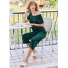 image:imageEkouaer Pajamas for Women Set Short Sleeve Pj Sets Pullover Tops amp Capri Pants 2 Piece Sleepwear Loungewear SXXLLake Green