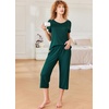 image:imageEkouaer Pajamas for Women Set Short Sleeve Pj Sets Pullover Tops amp Capri Pants 2 Piece Sleepwear Loungewear SXXLLake Green