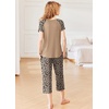 image:imageEkouaer Pajamas for Women Set Short Sleeve Pj Sets Pullover Tops amp Capri Pants 2 Piece Sleepwear Loungewear SXXLLeopard