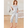 image:imageEkouaer Pajamas for Women Set Short Sleeve Pj Sets Pullover Tops amp Capri Pants 2 Piece Sleepwear Loungewear SXXLLight Greystar