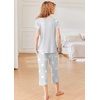 image:imageEkouaer Pajamas for Women Set Short Sleeve Pj Sets Pullover Tops amp Capri Pants 2 Piece Sleepwear Loungewear SXXLLight Greystar