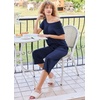 image:imageEkouaer Pajamas for Women Set Short Sleeve Pj Sets Pullover Tops amp Capri Pants 2 Piece Sleepwear Loungewear SXXLNavy Blue