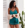 image:imageEkouaer Pajamas for Women Set Silk Satin Pjs Sexy Lingerie Sleepwear Cami Shorts Set Summer Nightwear SXXLBeacock Blue