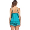 image:imageEkouaer Pajamas for Women Set Silk Satin Pjs Sexy Lingerie Sleepwear Cami Shorts Set Summer Nightwear SXXLBeacock Blue