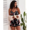 image:imageEkouaer Pajamas for Women Set Silk Satin Pjs Sexy Lingerie Sleepwear Cami Shorts Set Summer Nightwear SXXLChristmas Pattern