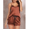 image:imageEkouaer Pajamas for Women Set Silk Satin Pjs Sexy Lingerie Sleepwear Cami Shorts Set Summer Nightwear SXXLCoffee