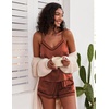 image:imageEkouaer Pajamas for Women Set Silk Satin Pjs Sexy Lingerie Sleepwear Cami Shorts Set Summer Nightwear SXXLCoffee