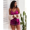 image:imageEkouaer Pajamas for Women Set Silk Satin Pjs Sexy Lingerie Sleepwear Cami Shorts Set Summer Nightwear SXXLRose Red