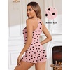 image:imageEkouaer Ribbed Cami Pajamas Set 2 Piece Rib Knit Camisoles Pjs Racerback Tank Top with Shorts Lounge Sets for WomenPink Black Heart