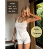 image:imageEkouaer Ribbed Cami Pajamas Set 2 Piece Rib Knit Camisoles Pjs Racerback Tank Top with Shorts Lounge Sets for WomenWhite