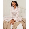 image:imageEkouaer Satin Lounge Sets for Women 2 Pieces Silk Pajamas Set Long Sleeve Top with Pants Outfits with BeltChampagne