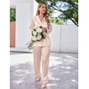 image:imageEkouaer Satin Pajama Set for Women Silky Sleepwear Long Sleeve Top and Pants Button Down Pjs Lounge SetChampagne