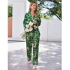 image:imageEkouaer Satin Pajama Set for Women Silky Sleepwear Long Sleeve Top and Pants Button Down Pjs Lounge SetGreen Christmas