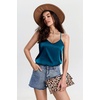 image:imageEkouaer Satin Pajamas Women Lace Sleepwear Lingerie Cami Shorts Set Nightwear XSXXLDark Green