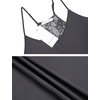 image:imageEkouaer Satin Pajamas Women Lace Sleepwear Lingerie Cami Shorts Set Nightwear XSXXLDark Grey
