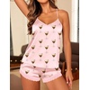 image:imageEkouaer Satin Pajamas Women Lace Sleepwear Lingerie Cami Shorts Set Nightwear XSXXLMartini