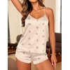 image:imageEkouaer Satin Pajamas Women Lace Sleepwear Lingerie Cami Shorts Set Nightwear XSXXLRabbit