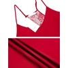image:imageEkouaer Satin Pajamas Women Lace Sleepwear Lingerie Cami Shorts Set Nightwear XSXXLRed