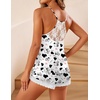 image:imageEkouaer Satin Pajamas Women Lace Sleepwear Lingerie Cami Shorts Set Nightwear XSXXLWhite Cow