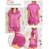 image:imageEkouaer Silk Pajamas Set for Women Button Down 2 Piece Stain Pjs Shorts Set Soft Sleepwear Short Sleeve Loungewear SXXLHot Pink Leopard