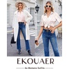 image:imageEkouaer Silk Pajamas for Womens Set 2 Piece Satin Pjs Soft Button Down Sleepwear Wide Leg Long Pants with PocketsWhite Famingo