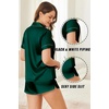 image:imageEkouaer Silk Satin Pajama Sets Contrast Piping Pj Sets Button Down Lounge Sets Bridal Wedding HoneymoonsDark Green