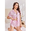 image:imageEkouaer Silk Satin Pajama Sets Contrast Piping Pj Sets Button Down Lounge Sets Bridal Wedding HoneymoonsLight Rose