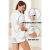 image:imageEkouaer Silk Satin Pajama Sets Contrast Piping Pj Sets Button Down Lounge Sets Bridal Wedding HoneymoonsWhite