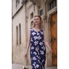 image:imageEkouaer Sleeveless Jumpsuits for Women Casual Summer Scoop Neck Tank Rompers Wide Leg Pants Overall Jumpers with PocketsBlueWhite Flower