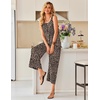 image:imageEkouaer Sleeveless Jumpsuits for Women Casual Summer Scoop Neck Tank Rompers Wide Leg Pants Overall Jumpers with PocketsLeopard