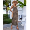 image:imageEkouaer Sleeveless Jumpsuits for Women Casual Summer Scoop Neck Tank Rompers Wide Leg Pants Overall Jumpers with PocketsLeopard