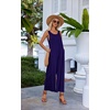 image:imageEkouaer Sleeveless Jumpsuits for Women Casual Summer Scoop Neck Tank Rompers Wide Leg Pants Overall Jumpers with PocketsNavy Blue