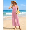 image:imageEkouaer Sleeveless Jumpsuits for Women Casual Summer Scoop Neck Tank Rompers Wide Leg Pants Overall Jumpers with PocketsPink