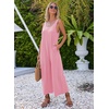 image:imageEkouaer Sleeveless Jumpsuits for Women Casual Summer Scoop Neck Tank Rompers Wide Leg Pants Overall Jumpers with PocketsPink