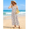 image:imageEkouaer Sleeveless Jumpsuits for Women Casual Summer Scoop Neck Tank Rompers Wide Leg Pants Overall Jumpers with PocketsPink Flower