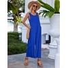 image:imageEkouaer Sleeveless Jumpsuits for Women Casual Summer Scoop Neck Tank Rompers Wide Leg Pants Overall Jumpers with PocketsRoyal Blue