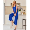 image:imageEkouaer Sleeveless Jumpsuits for Women Casual Summer Scoop Neck Tank Rompers Wide Leg Pants Overall Jumpers with PocketsRoyal Blue