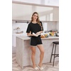 image:imageEkouaer Soft Pajamas set for Women Loose Lounge Set Crew Neck TShirts Top and Sport Shorts Tracksuit with PocketsBlack