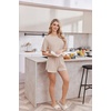 image:imageEkouaer Soft Pajamas set for Women Loose Lounge Set Crew Neck TShirts Top and Sport Shorts Tracksuit with PocketsChampagne