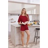 image:imageEkouaer Soft Pajamas set for Women Loose Lounge Set Crew Neck TShirts Top and Sport Shorts Tracksuit with PocketsDark Red