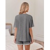 image:imageEkouaer Soft Pajamas set for Women Loose Lounge Set Crew Neck TShirts Top and Sport Shorts Tracksuit with PocketsDim Gray