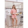 image:imageEkouaer Soft Pajamas set for Women Loose Lounge Set Crew Neck TShirts Top and Sport Shorts Tracksuit with PocketsLight Coral