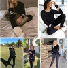 image:imageEkouaer Sweatsuits Womens Loungewear Set Tracksuit Long Sleeve Pajamas Set with Pockets 2 Piece Outfits Lounge SetsBlack