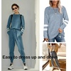 image:imageEkouaer Sweatsuits Womens Loungewear Set Tracksuit Long Sleeve Pajamas Set with Pockets 2 Piece Outfits Lounge SetsBlue