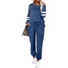 image:imageEkouaer Sweatsuits Womens Loungewear Set Tracksuit Long Sleeve Pajamas Set with Pockets 2 Piece Outfits Lounge SetsBlue