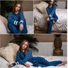 image:imageEkouaer Sweatsuits Womens Loungewear Set Tracksuit Long Sleeve Pajamas Set with Pockets 2 Piece Outfits Lounge SetsBlue